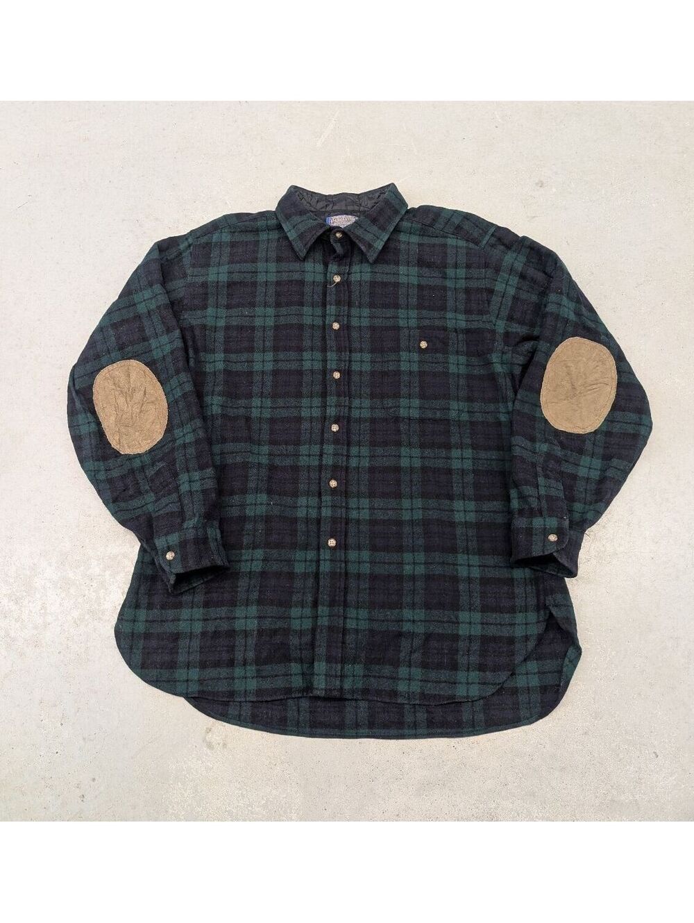 Vintage 80s Pendleton Green Black Watch Tartan Shirt USA